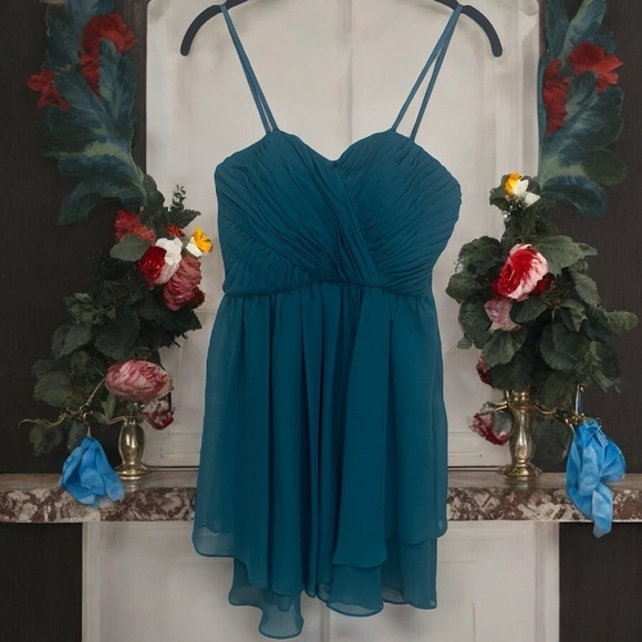 NEW Hailey Logan by Adrianna Papell Turquoise Y2K Fairy Ethereal Dress Girl's 5 - Picture 1 of 11